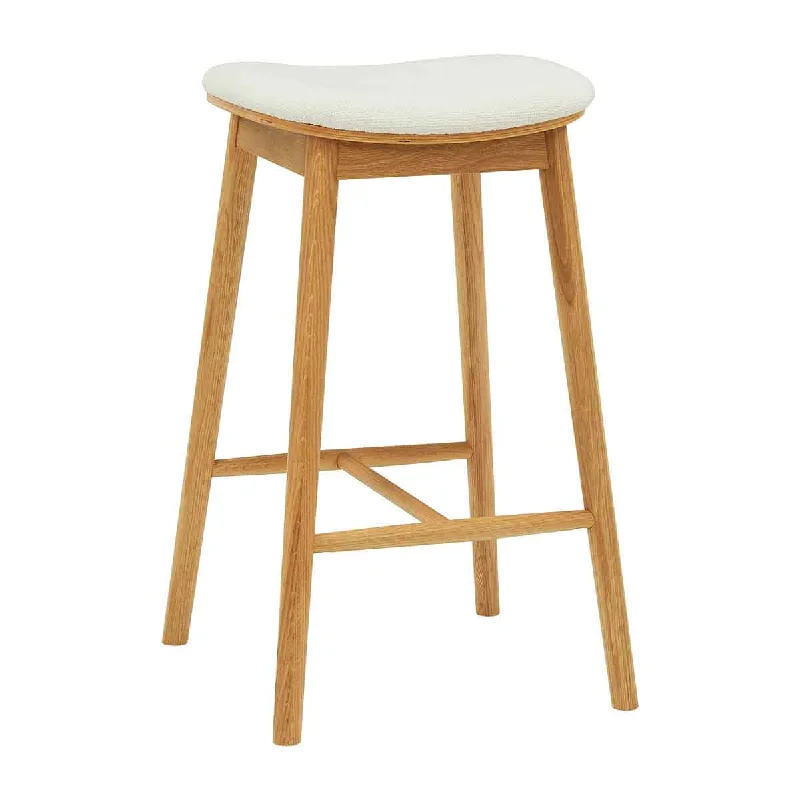 Lando Fabric Backless Bar Stool (Oak)