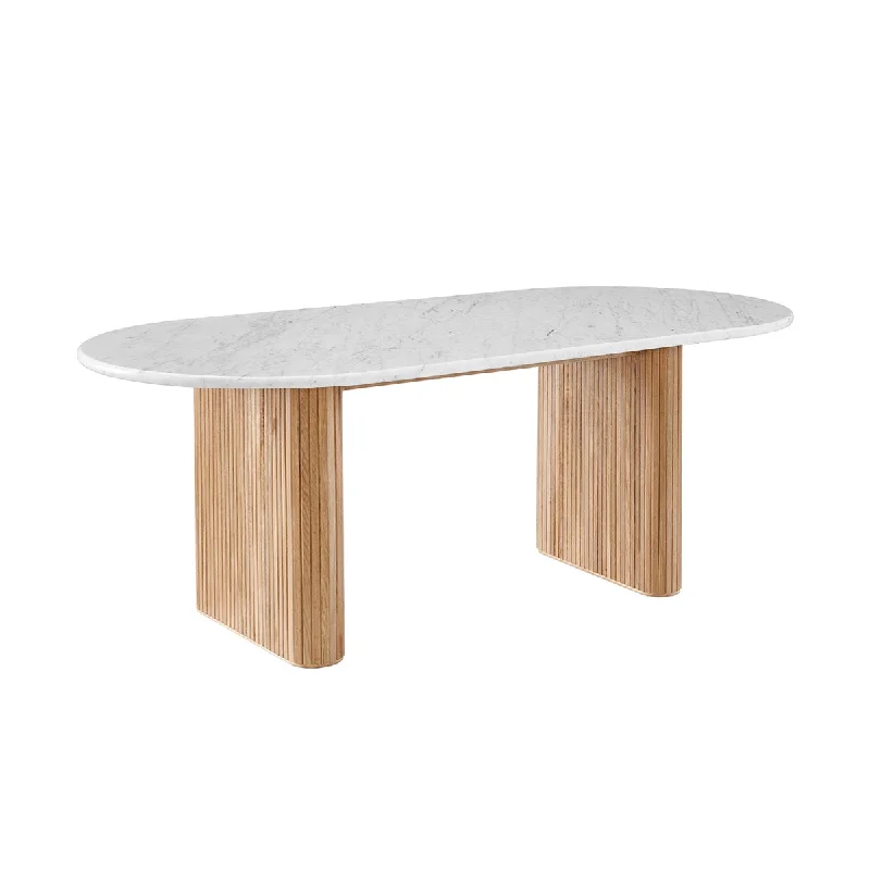 Noir Oval Dining Table (Oak, Marble, 220cm)