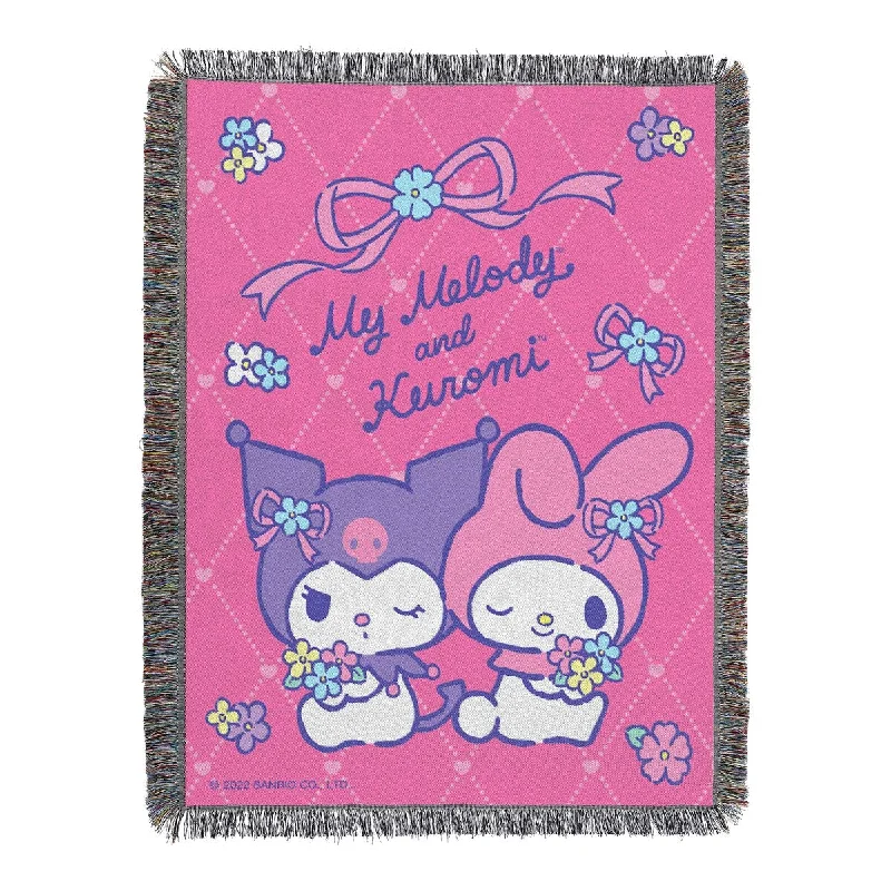 Sanrio Kuromi & My Melody Opposites Attract Woven Tapestry Throw Blanket