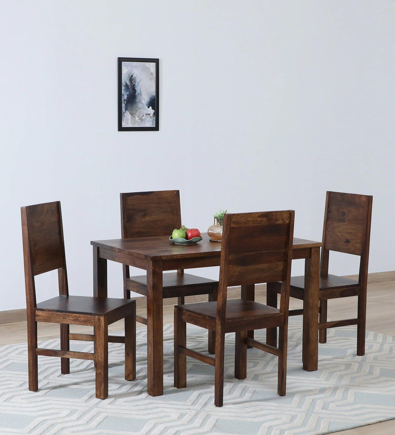 Sheesham Wood 4 seater Dining Set in Provincial Teak Finish