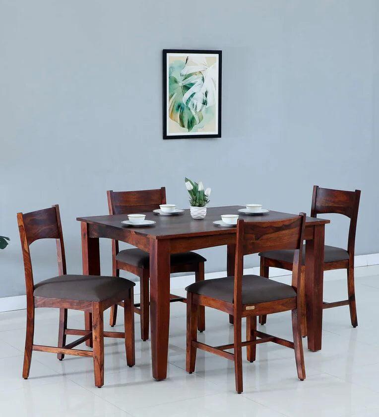 Sheesham Wood 4 Seater Dining Set in Scratch Resistant Honey Oak Finish