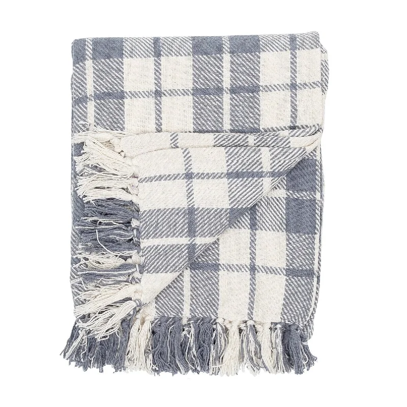 Sheridan Plaid 50" x 60" Throw Blanket Check Farmhouse Grey