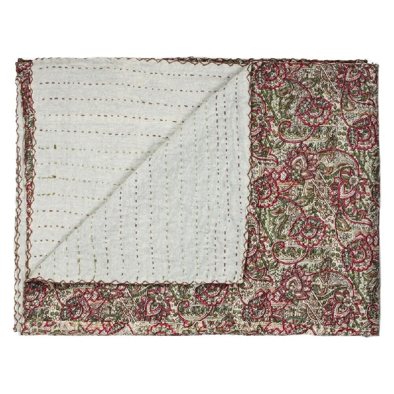 Taj Hotel Home Decor Kantha Cotton Throw | 1-Piece