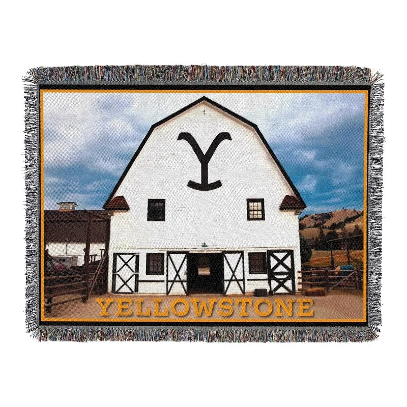 Yellowstone Dutton Barn Woven Tapestry Throw Blanket