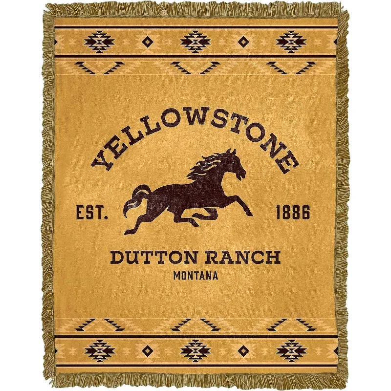 Yellowstone Dutton Ranch Woven Jacquard Throw Blanket