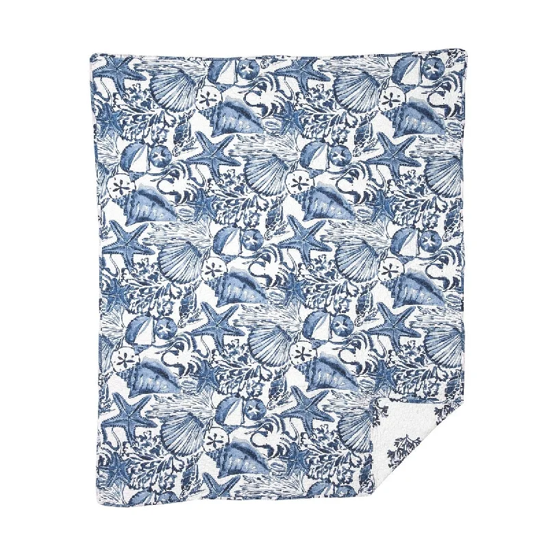 Blue Coast Shells 48" x 60" Throw Blanket