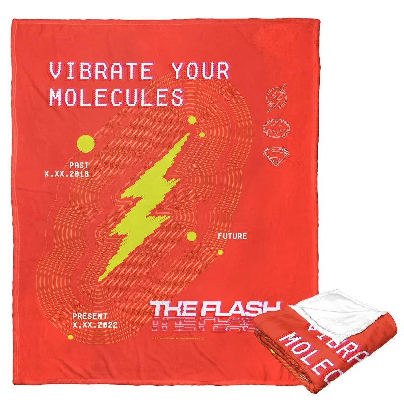 DC The Flash Vibrate Your Molecules Silk Touch Throw Blanket