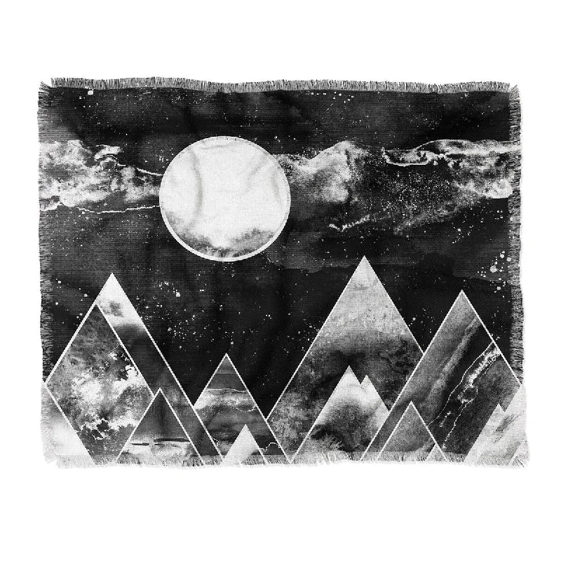 Deny Designs Nature Magick Silver Geometric Mountains Throw Blanket