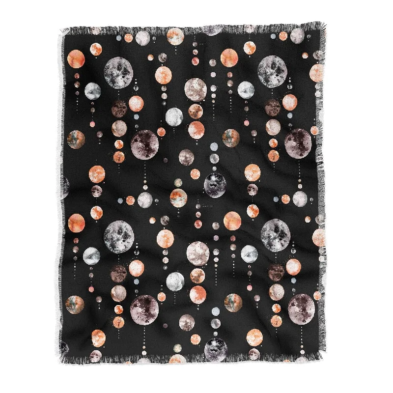 Deny Designs Ninola Design Orange Astronomy Dark Moons Throw Blanket