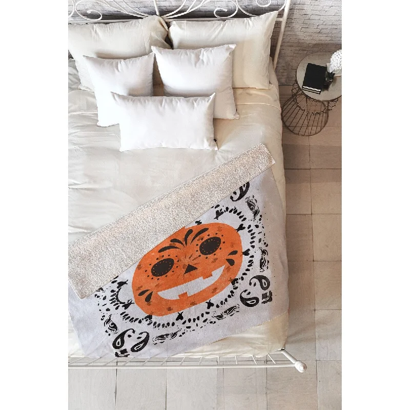 Deny Designs Zoe Wodarz Pumpkin Paisley Fleece Throw Blanket