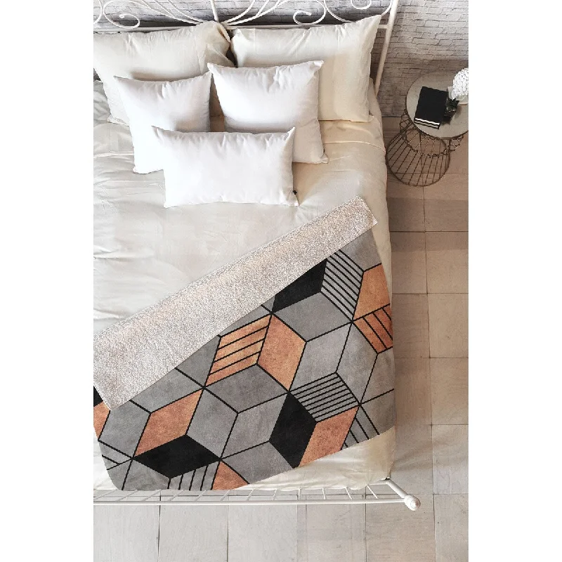 Deny Designs Zoltan Ratko Concrete and Copper Cubes 2 Fleece Throw Blanket