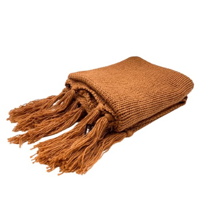 Knitting Cloth Blanket  180401-016-Camel-B