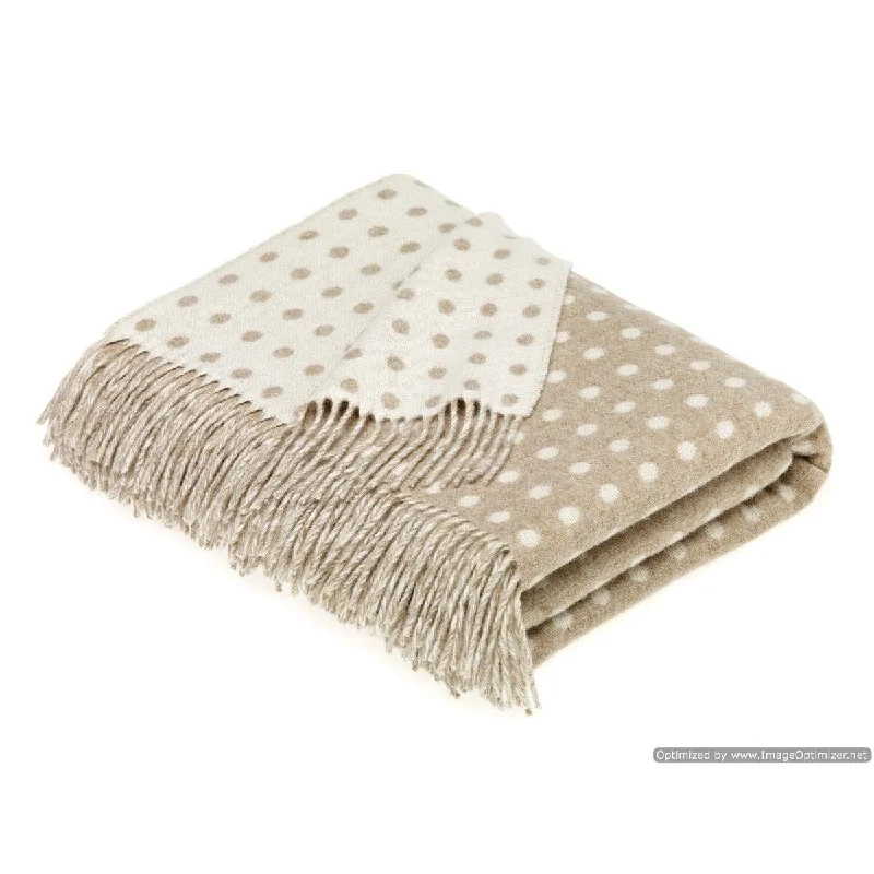 Merino Lambswool Spot Beige Throw Blanket