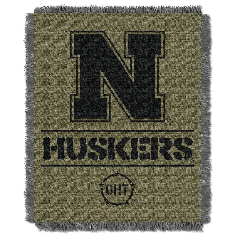 NCAA Nebraska Huskers OHT Rank Jacquard Throw Blanket