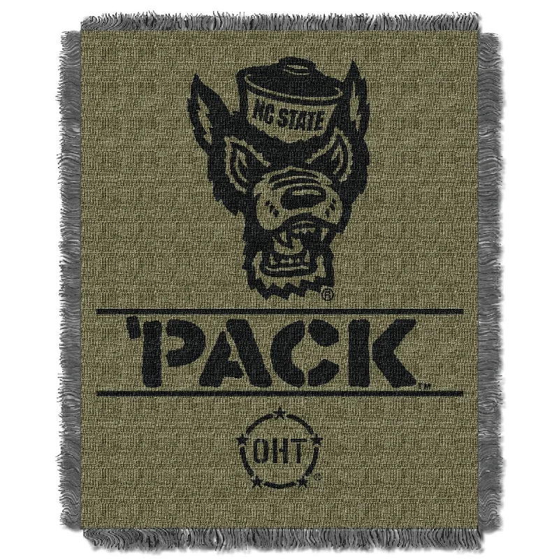 NCAA North Carolina State Wolfpack OHT Rank Jacquard Throw Blanket