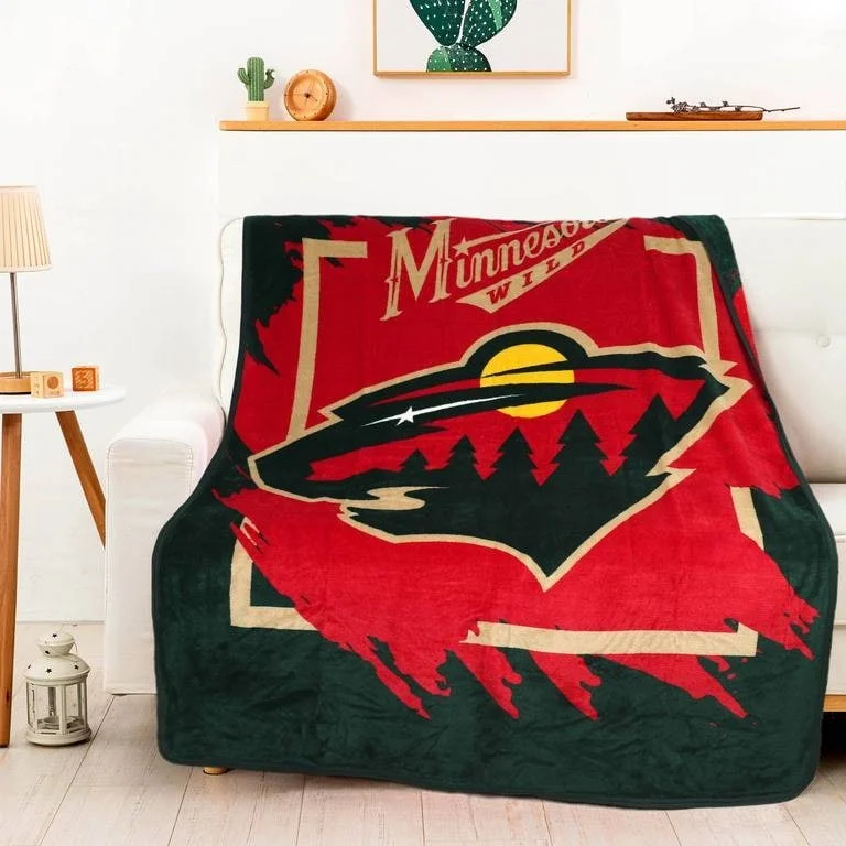 NHL Minnesota Wild Dimensional Micro Raschel Throw Blanket