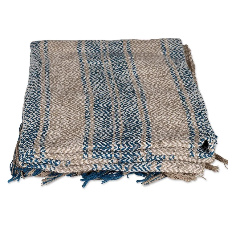 Novica Handmade Waves Of Serenity Cotton Throw