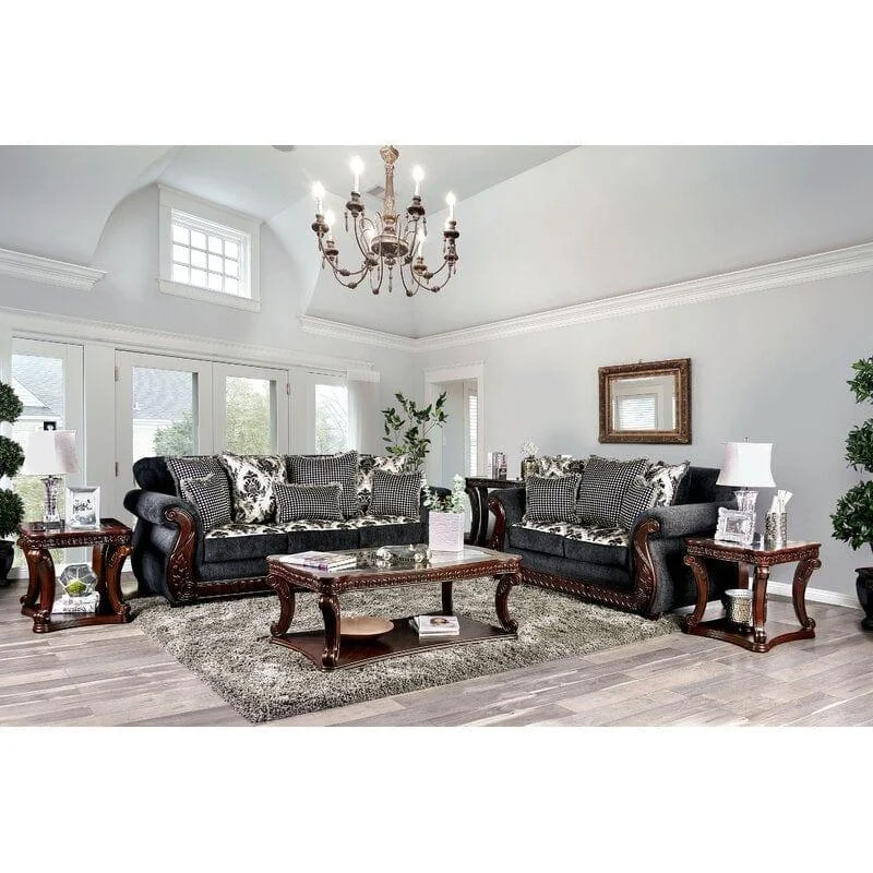 Renna Configurable Living Room 2 Piece Set 6 Seater + 1 Dining table + 2 Side Table