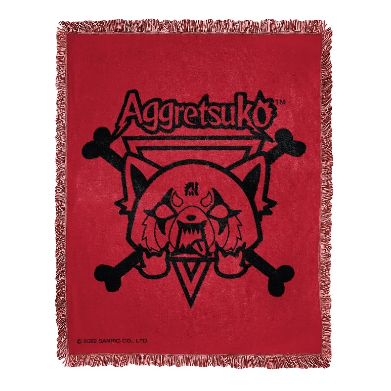 Sanrio Aggretsuko Red Growl Jacquard Throw Blanket