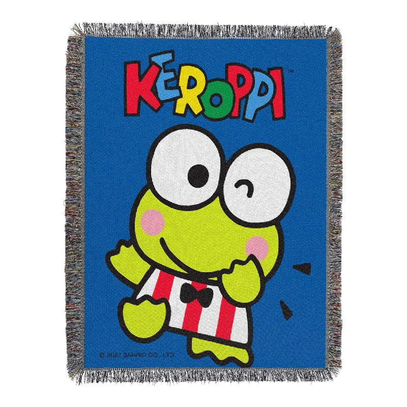 Sanrio Keroppi Wave Keroppi Woven Tapestry Throw Blanket