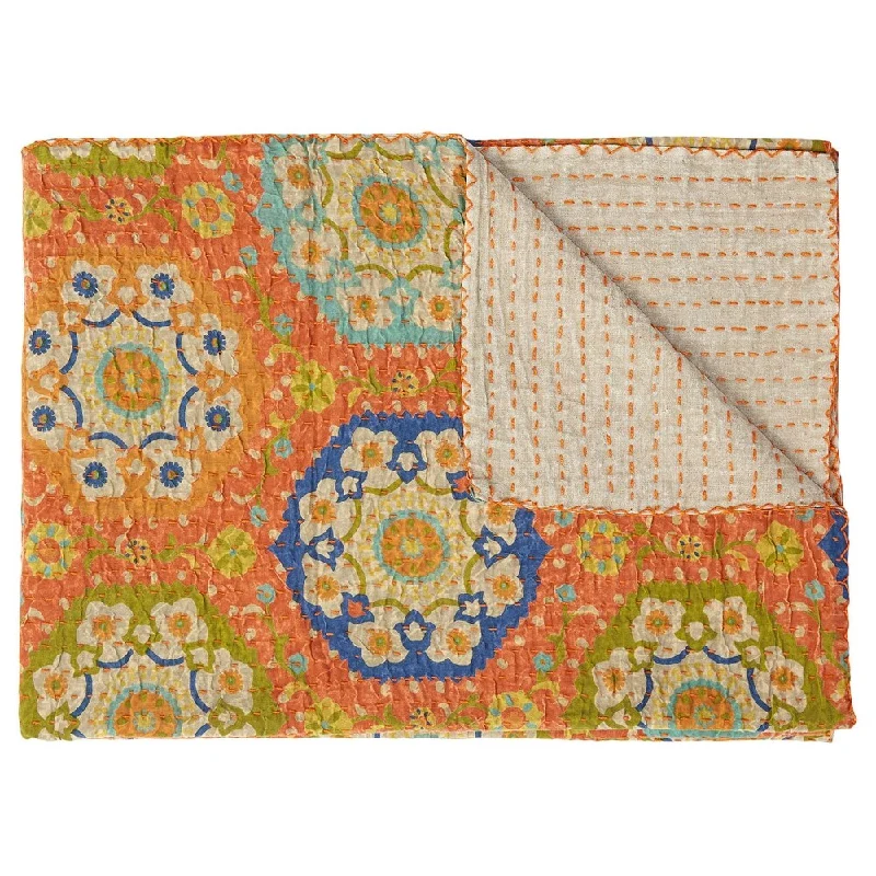 Taj Hotel Home Decor Kantha Cotton Throw | 1-Piece