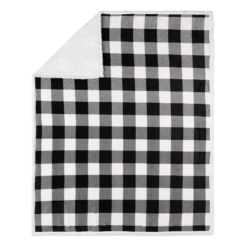 Throw Buffalo Printed Plaid 2PK White And Black