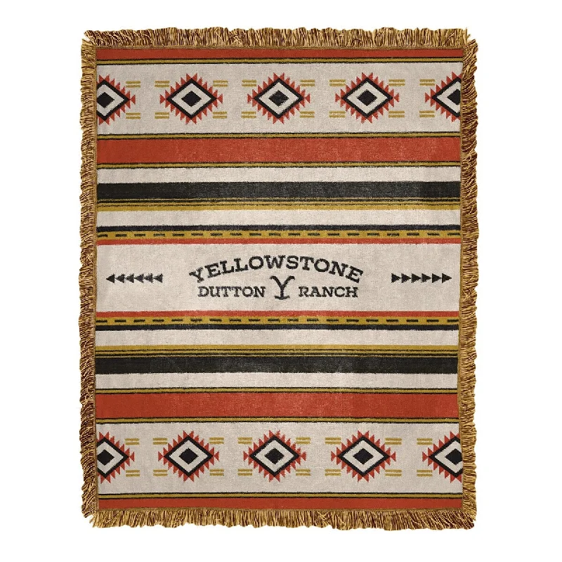 Yellowstone Montana Tribal Woven Jacquard Throw Blanket