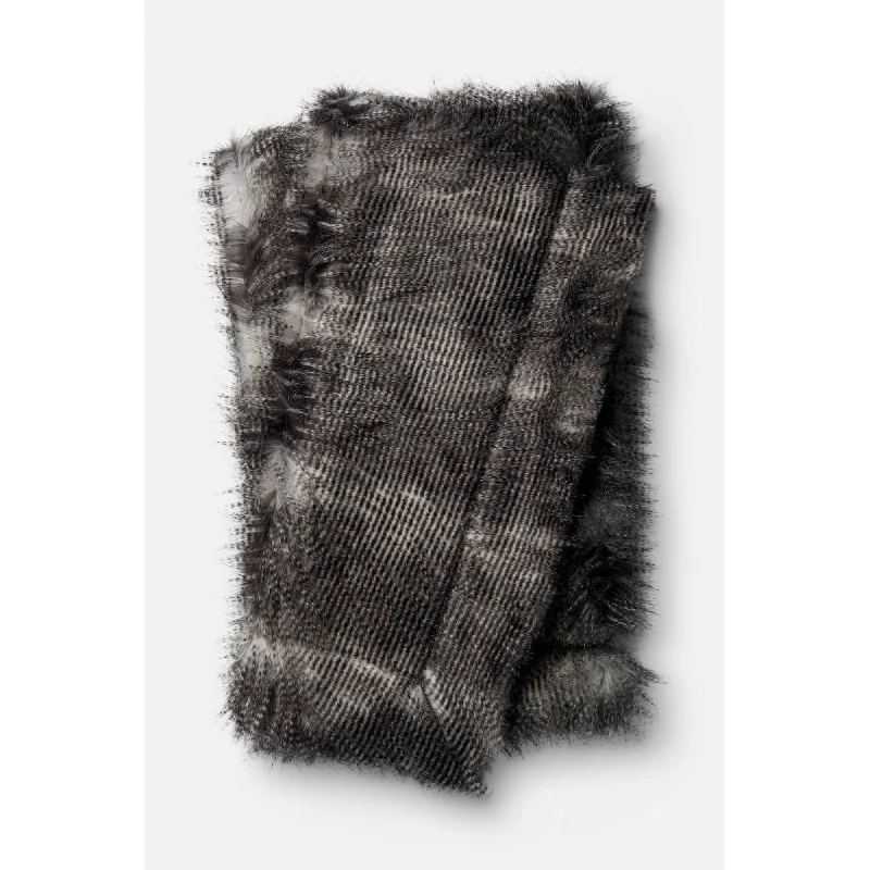 Zora Fur Throw, Black/Grey