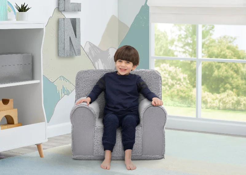 Deluxe Cozee Sherpa and Suede Chair for Kids