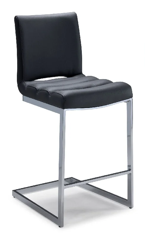 Dyane Counter Height Stool - Charcoal, Chrome