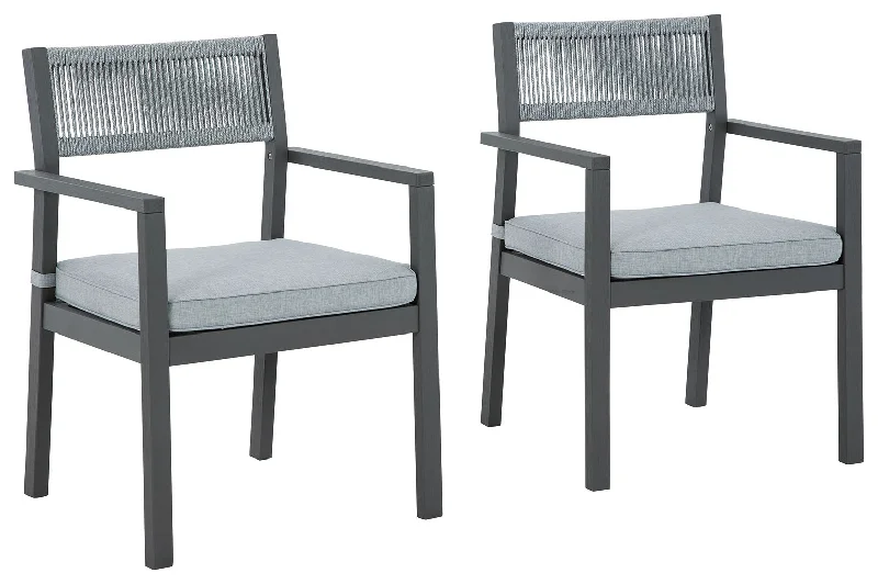 Eden Town - Gray / Light Gray - Arm Chair With Cushion (Set of 2)