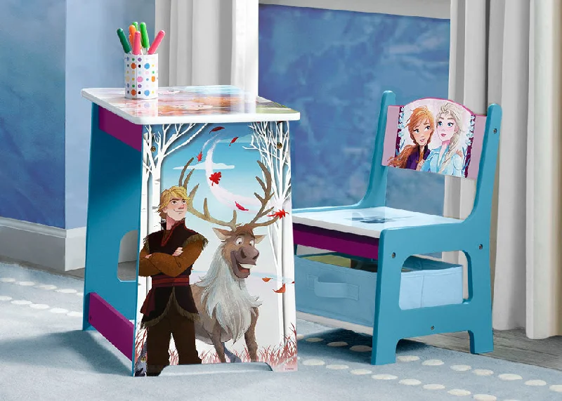 Frozen II Kids Wood Desk and Chair Set