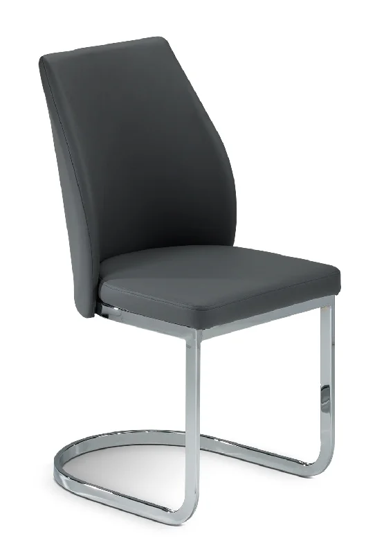 Kate Dining Side Chair - Charcoal/Chrome