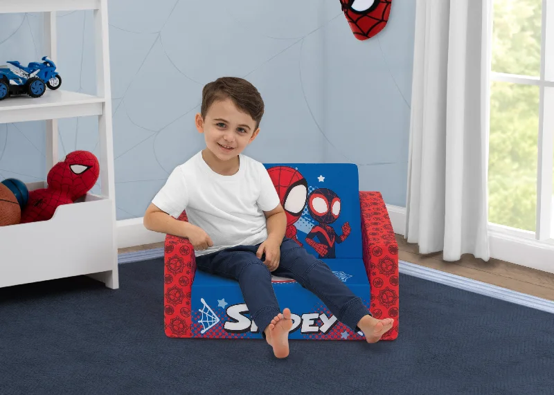 Marvel Spidey and His Amazing Friends Cozee Flip-Out Chair - 2-in-1 Convertible Chair to Lounger for Kids