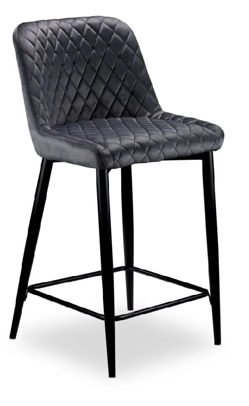 Senna Counter Height Stool - Charcoal, Black