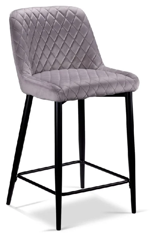 Senna Counter Height Stool - Dove Grey, Black