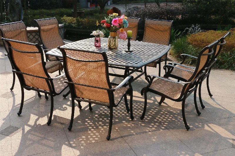 Square 63.98" Long Aluminum Dining Set