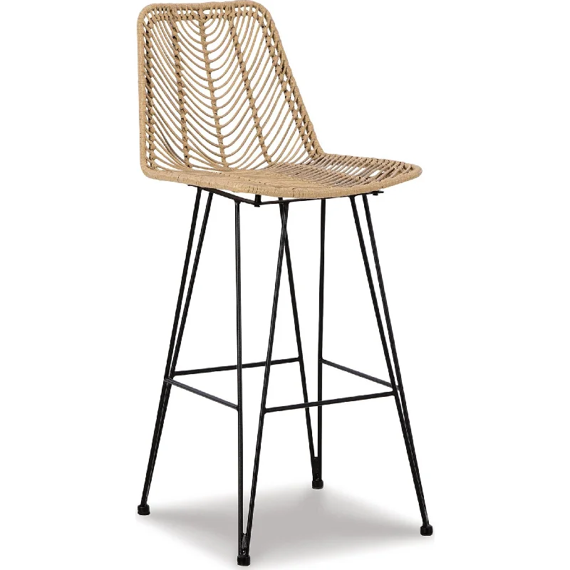 Angentree Bar Height Stool - Natural/Black - (D434-230)