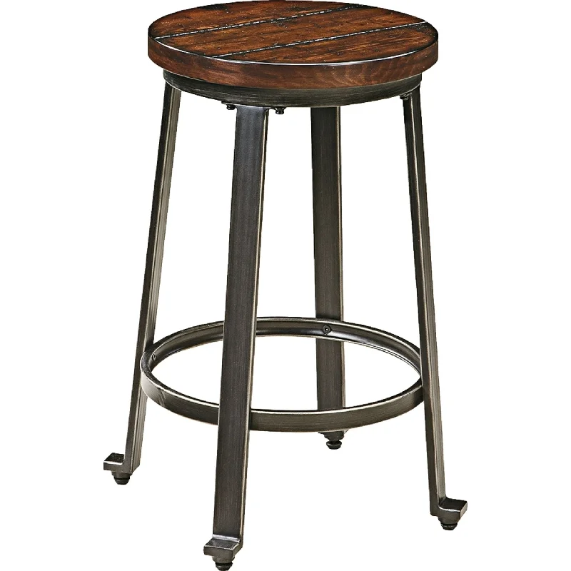 Challiman Counter Height Stool - Rustic Brown - (D307-124)