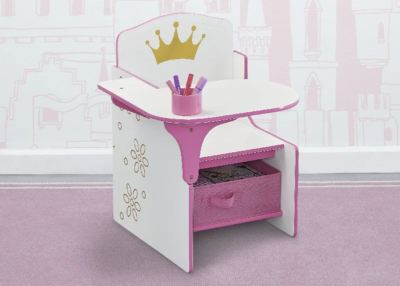 Princess Crown Chair Desk with Storage Bin