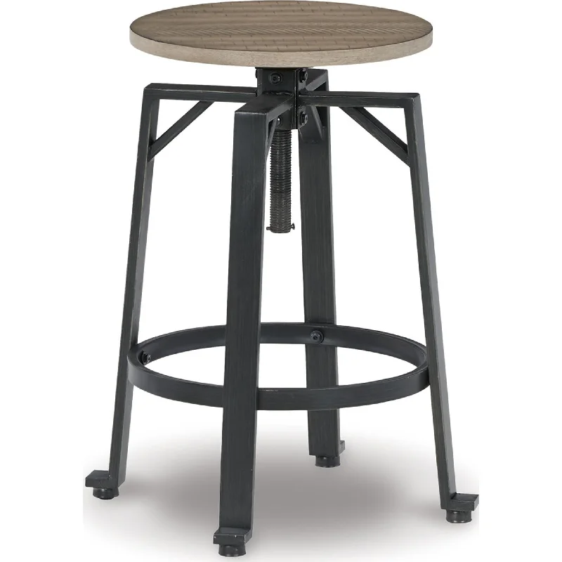 Lesterton Adjustable Height Stool - Light Brown/Black - (D334-024)