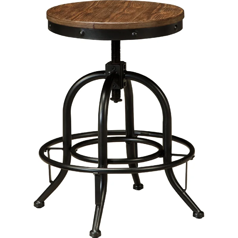 Pinnadel Swivel Bar Stool - Dark Brown - (D542-224)