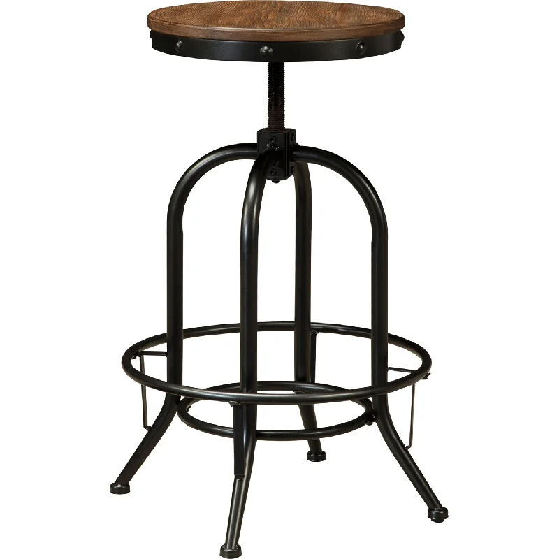 Pinnadel Swivel Bar Stool - Dark Brown - (D542-230)