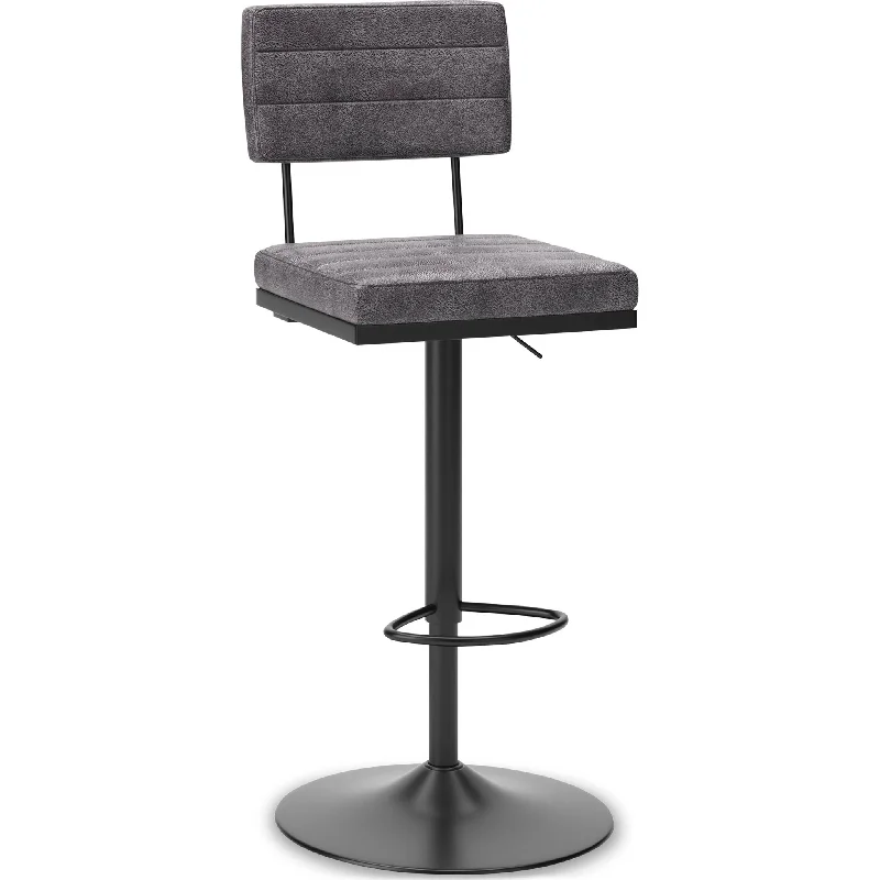 Strumford Adjustable Height Stool - Gray/Black - (D119-630)