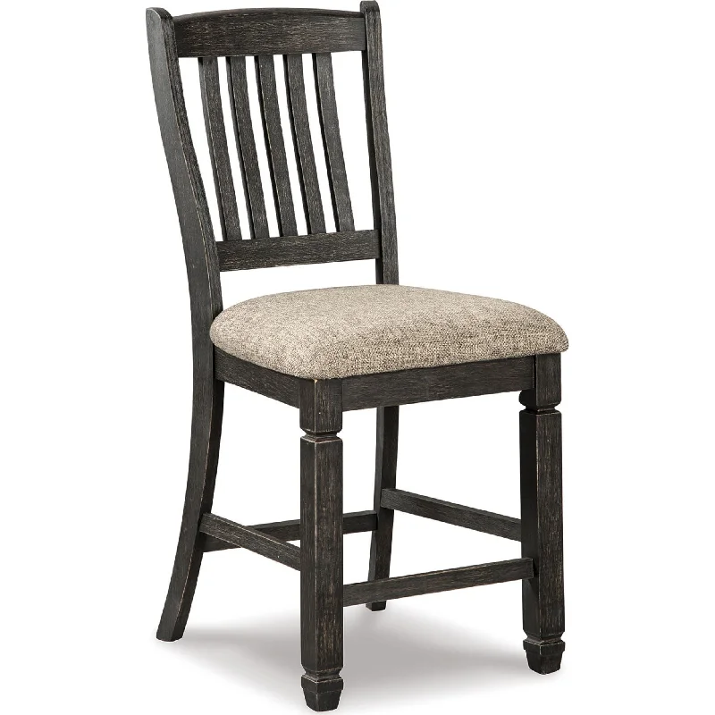 Tyler Creek Counter Height Stool - Black/Grayish Brown - (D736-124)