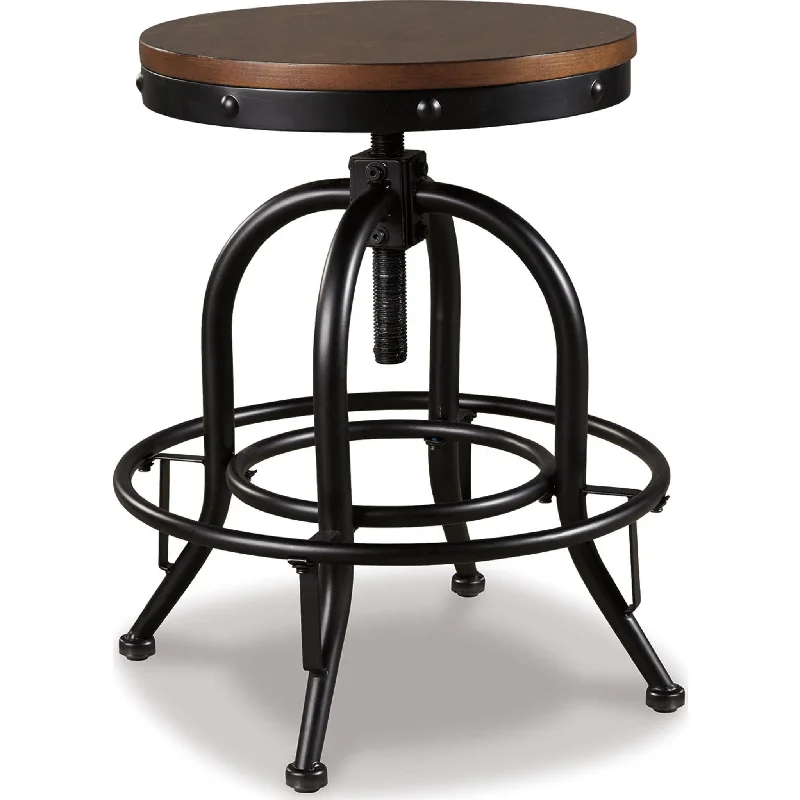 Valebeck Adjustable Height Stool - Brown/Black - (D546-224)