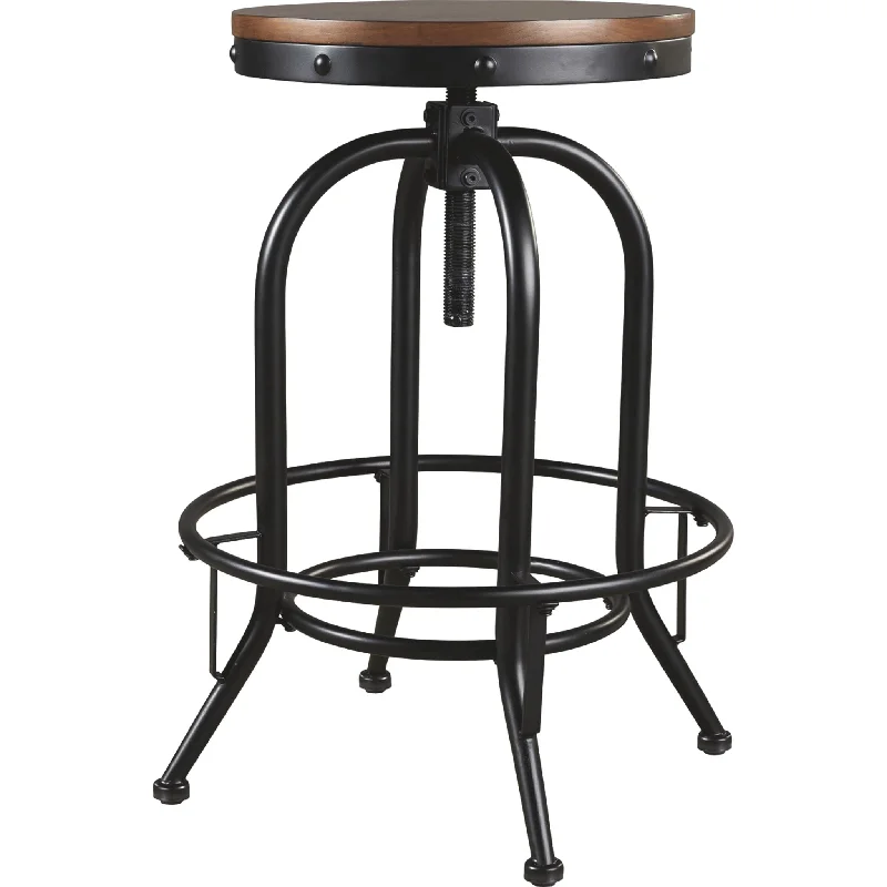 Valebeck Adjustable Height Stool - Brown/Black - (D546-230)